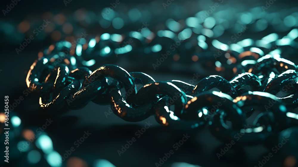 Poster an abstract background with two chain links in it