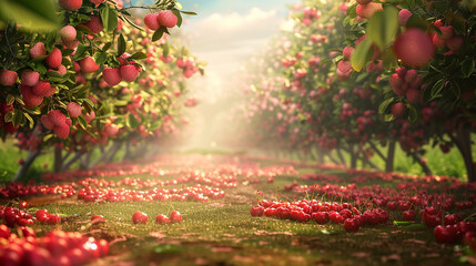 A cherry orchard where a mysterious strawberry patch suddenly appears.