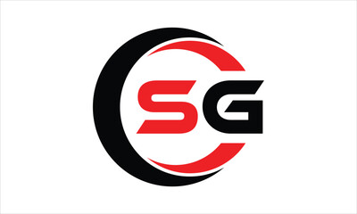 SG initial letter circle icon gaming logo design vector template. batman logo, sports logo, monogram, polygon, war game, symbol, playing logo, abstract, fighting, typography, minimal, wings logo, sign