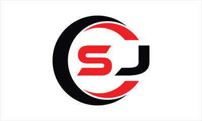 SJ initial letter circle icon gaming logo design vector template. batman logo, sports logo, monogram, polygon, war game, symbol, playing logo, abstract, fighting, typography, minimal, wings logo, sign