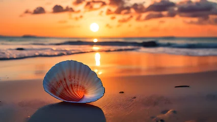 Fotobehang sunset on the beach © Minky