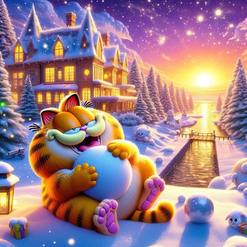 garfiled cat kid illustration