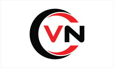VN initial letter circle icon gaming logo design vector template. batman logo, sports logo, monogram, polygon, war game, symbol, playing logo, abstract, fighting, typography, minimal, wings logo, sign
