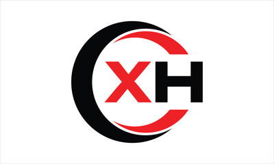 XH initial letter circle icon gaming logo design vector template. batman logo, sports logo, monogram, polygon, war game, symbol, playing logo, abstract, fighting, typography, minimal, wings logo, sign