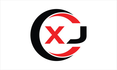 XJ initial letter circle icon gaming logo design vector template. batman logo, sports logo, monogram, polygon, war game, symbol, playing logo, abstract, fighting, typography, minimal, wings logo, sign