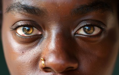African American black Woman eyes close-up