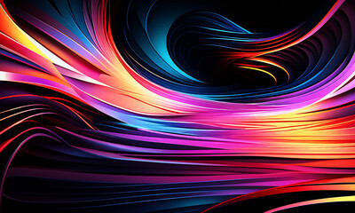 Fototapeta premium the Artistry and Influence of Colorful Neon Wave Wallpapers in Contemporary Design Trends