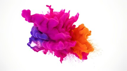 Colorful powder explosion isolated on a white background. 3d rendering