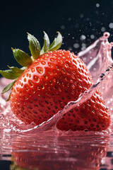 strawberry in a water