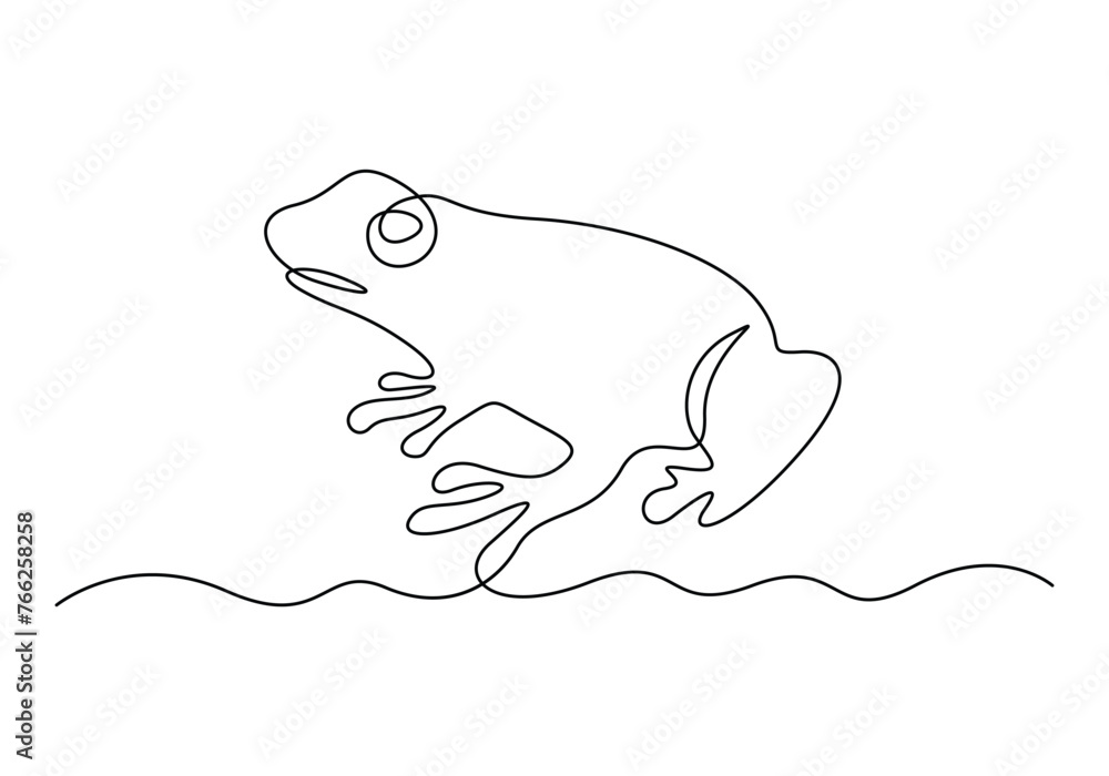 Wall mural Frog outline continuous one line drawing vector illustration. Premium vector