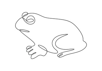 Frog outline continuous one line drawing vector illustration. Premium vector