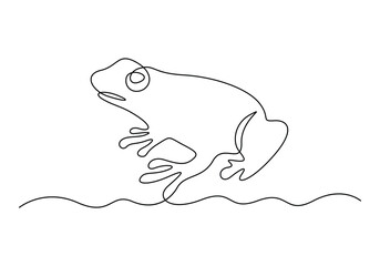 Frog outline continuous one line drawing vector illustration. Premium vector
