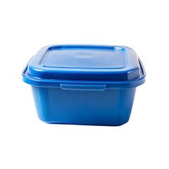 Isolated blue food container on a transparent background.
