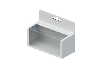 Box with a transparent window of magenta on red background. 3d render