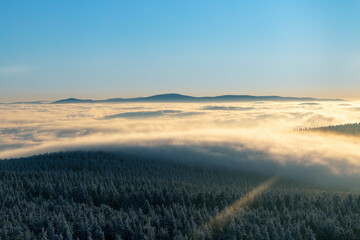 Winter landscape near Velka Destna, Orlicke mountains, Eastern Bohemia, Czech Republic