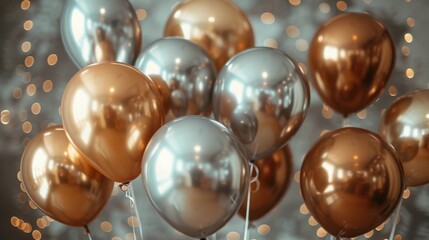 Metallic Balloons Stacked Together