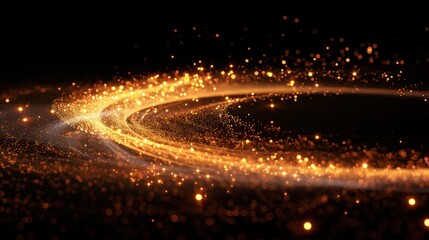 Obraz premium Glitter Light circle trail Sparkling star dust trail spiral particle effect