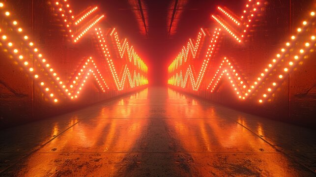 Neon arrows design texture pattern wallpaper live performance concert disco element computer graphic LED WALL stage technology background