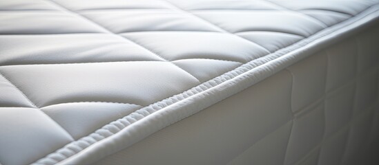 Fototapeta premium Detailed view of a comfy mattress featuring a textured quilted cover for added comfort and coziness