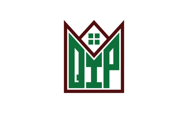 QIP initial letter builders real estate logo design vector. construction, housing, home marker, property, building, apartment, flat, compartment, business, corporate, house rent, rental, commercial