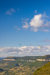 Panoramic view of Millau city in Aveyron, France