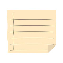 Paper Planner Note. Sticky Note for Planner Sheet. Isolated Element.