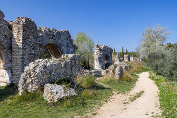 Barbegal aqueduct (Aqueduc Romain de Barbegal) near Arles, Fontvieille, Provence, France