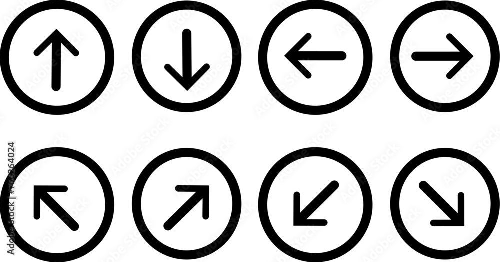 Poster arrow icons set, control button, navigation for apps, ui, and website. replaceable vector design.
