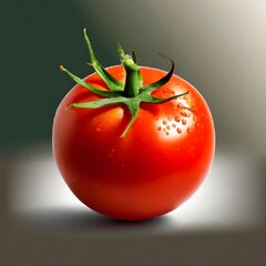 Close-up photo of a tomato taken in a studio