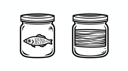 Canned fish icon outline vector. Oil food.