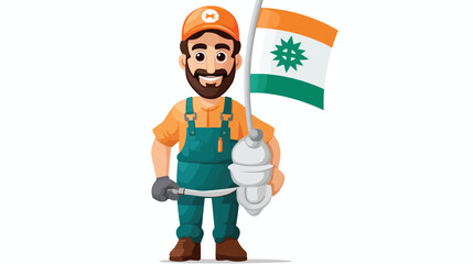Cartoon flag cyprus isolated in character plumber Fla