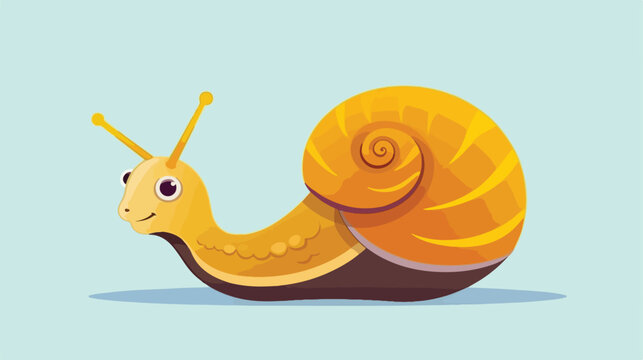 Cartoon snail Flat vector isolated on white background