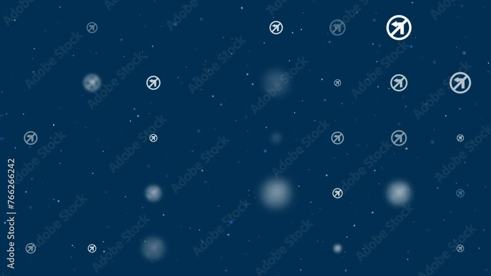 Poster template animation of evenly spaced no left turn signs of different sizes and opacity. animation of 