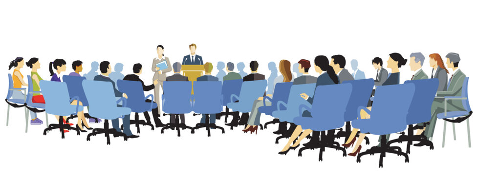 Lehrgang und Sitzung, Beratung und Diskussion, illustration