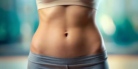 Fototapeta na wymiar Close-up of Woman's Stomach - Body Anatomy Concept