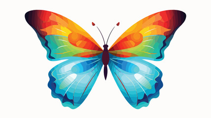Color butterfly on white Flat vector