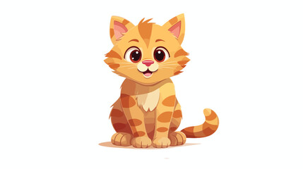 Cute cat for your illustration for children. Flat vec