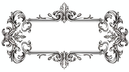 Decorative victorian rustic hand made frame Flat vect