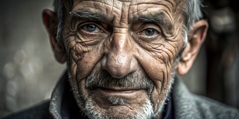 Fototapeta premium Closeup Portrait of Old Man - Elderly Concept