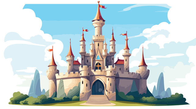 Fantasy Castle .. Flat vector isolated on white background
