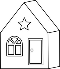 Patriotic USA house outline vector