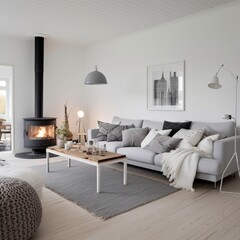 Classic Living Room With Fireplace