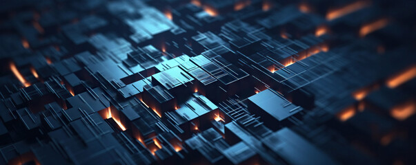 Obraz premium Digital background. Can be used in the description of network abilities, technological processes, digital storages, science, education, etc.
