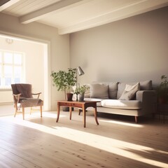 Traditional Living Room With Furniture and Wooden Floor
