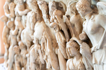Bas-relief of ancient Greece. Horizontal Photo. High quality photo