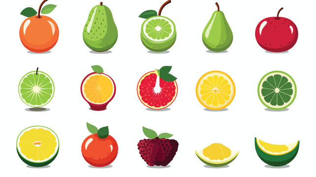Fruits vector icon design template Flat vector isolated