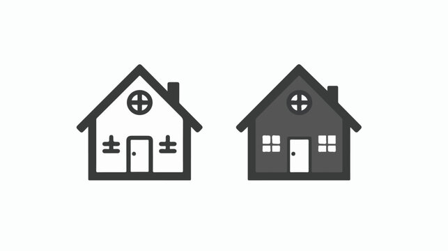 Home icon. with outline and glyph style Flat vector