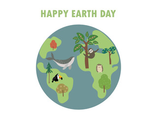 Happy Earth Day vector ilustration symbol.Save thr earth.Enviromental save the nature.