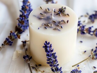 Lavender candle, natural wax candle, home or spa design