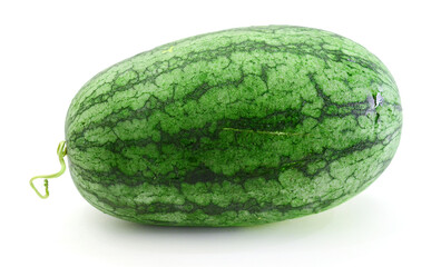 Close-up of watermelon slices against white background - stock photo
